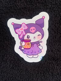 Image 2 of Kuromi Bow Vinyl Sticker 