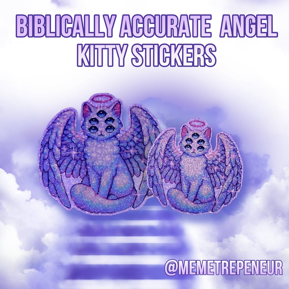 Image of Biblically Accurate Angel Cat Sticker 