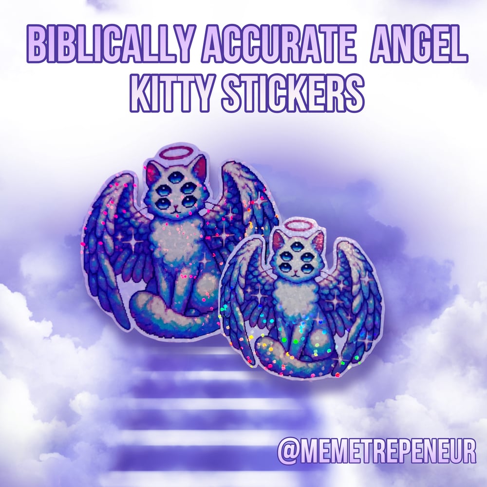 Image of Biblically Accurate Angel Cat Sticker 