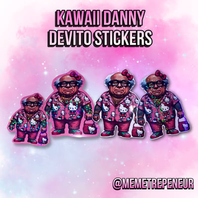 Image of Kawaii Danny DeVito Stickers (TRANSPARENT)