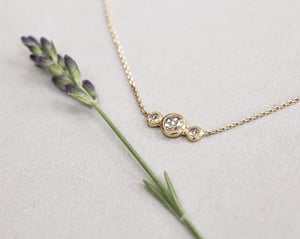 Image of *SALE - WAS £1550* 18ct yellow gold 3.7mm rose-cut diamond trilogy necklace