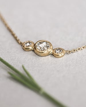 Image of *SALE - WAS £1550* 18ct yellow gold 3.7mm rose-cut diamond trilogy necklace