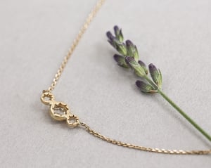 Image of *SALE - WAS £1550* 18ct yellow gold 3.7mm rose-cut diamond trilogy necklace