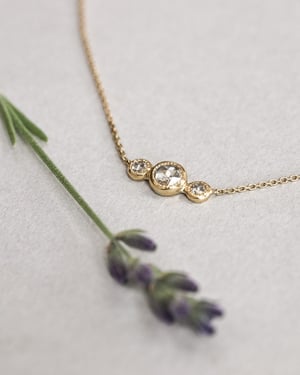 Image of *SALE - WAS £1550* 18ct yellow gold 3.7mm rose-cut diamond trilogy necklace