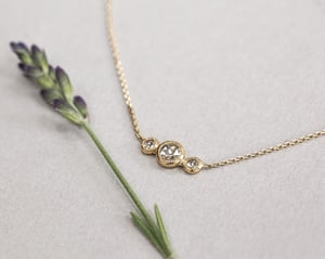 Image of *SALE - WAS £1550* 18ct yellow gold 3.7mm rose-cut diamond trilogy necklace