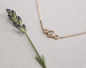 Image of *SALE - WAS £1550* 18ct yellow gold 3.7mm rose-cut diamond trilogy necklace