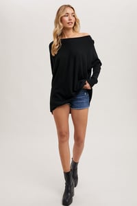 Image 4 of FLOWY BOATNECK DOLMAN TUNIC - LATE AUG