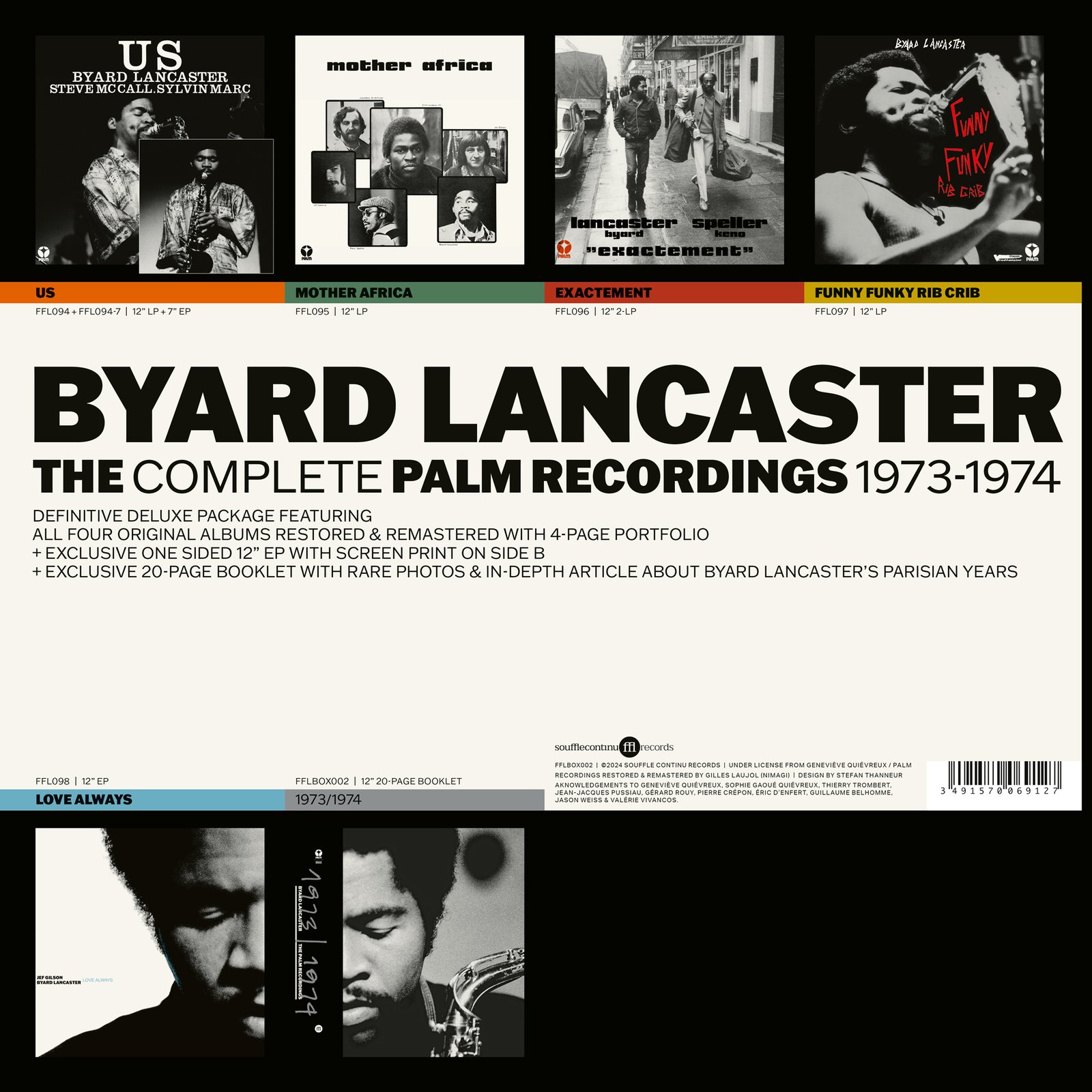 Byard Lancaster - The Complete Palm Recordings 1973-1974 (FFLBOX002) /  SouffleContinu Records