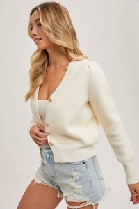 Image 1 of Button-down V-neck cardigan