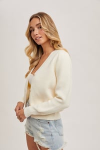 Image 7 of Button-down V-neck cardigan