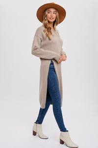 Image 3 of HIGH SLIT LONGLINE PULLOVER