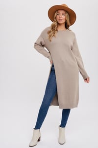 Image 4 of HIGH SLIT LONGLINE PULLOVER