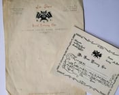 Image of original 1950s vintage antique les skuse BTC UK tattoo card flyer & letterhead