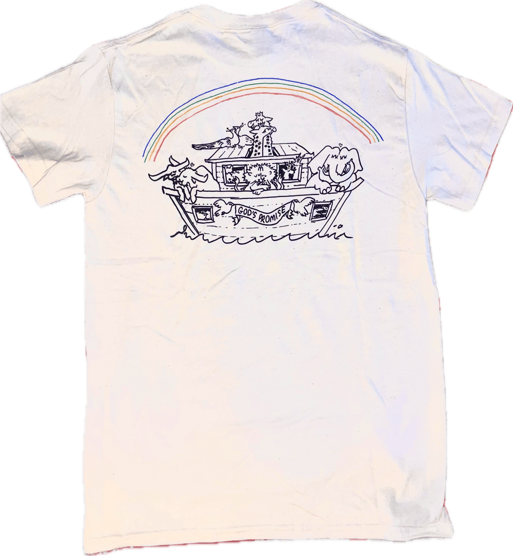 Image of Fruity Noah’s Ark Tee- SMALL on natural/offwhite tee