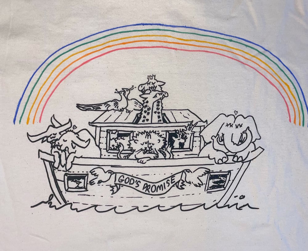 Image of Fruity Noah’s Ark tee- ark on front- one sided-MEDIUM