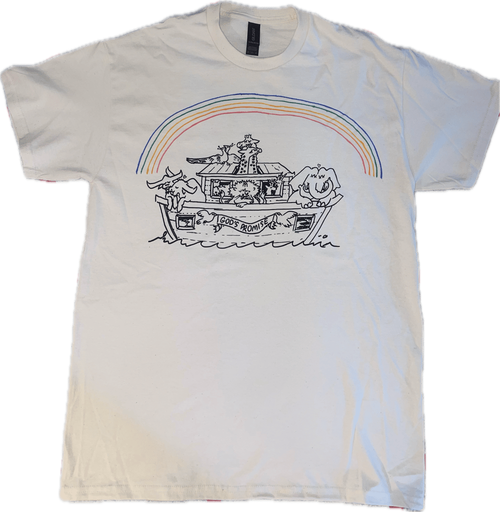 Image of Fruity Noah’s Ark tee- ark on front- one sided-MEDIUM