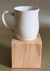 Image 2 of Small Bellied White Mug with Pink Stripe