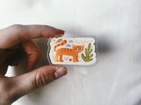 Image 2 of Orange Tabby Cat Acrylic Pin 2 Inch | Botanical Cat Illustration