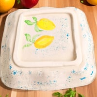 Image 3 of Handmade ceramic plate, "Lemon Sonata"