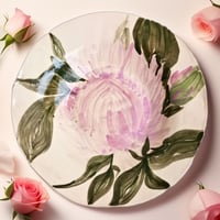 Image 1 of Ceramic plate made of clay, handmade "Protea"