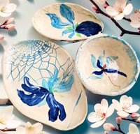 Image 2 of Ceramic plate, handmade dish "Elf's iris"