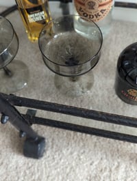 Image 3 of vintage black metal bar cart