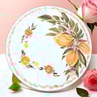 Image 1 of Ceramic plate, handmade plate, porcelain "Stylish lemons"