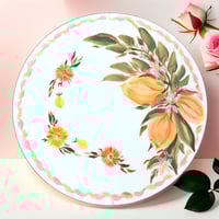 Image 2 of Ceramic plate, handmade plate, porcelain "Stylish lemons"