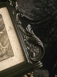 Image 9 of "SATAN CHAINED" 1800s Bible Page With Incredible Ornate Frame And Preserved Web