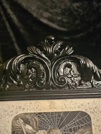 Image 11 of "SATAN CHAINED" 1800s Bible Page With Incredible Ornate Frame And Preserved Web