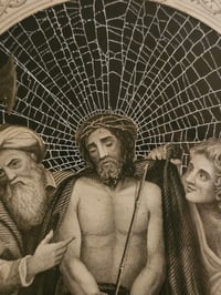 Image 3 of 1800s Bible Page "Jesus Thorn Crown” And Real Preserved Web