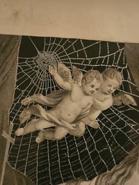 Image 7 of STATEMENT "Mary Magdalen"  1800s Bible Page With Preserved Web - BLACK FRAME