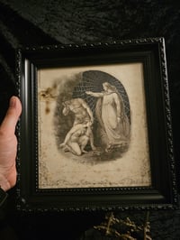 Image 2 of "Adam And Eve" Rare 1800s Bible Page And Preserved Web