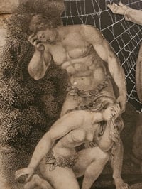 Image 4 of "Adam And Eve" Rare 1800s Bible Page And Preserved Web