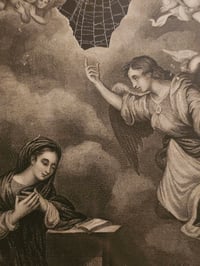 Image 5 of "The annunciation" 1800s Bible With THREE Preserved Webs 