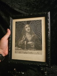 Image 3 of "Jesus" 1800s Bible Page With Preserved Web 