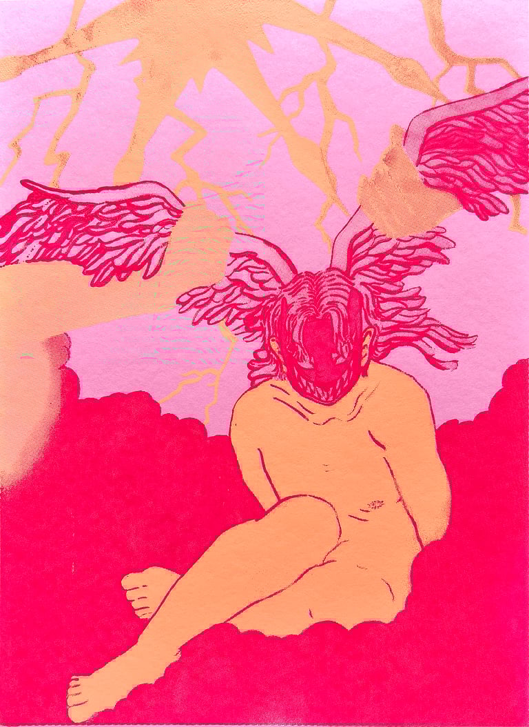 "Where do you go when the light's too bright?" Screenprint Image 4