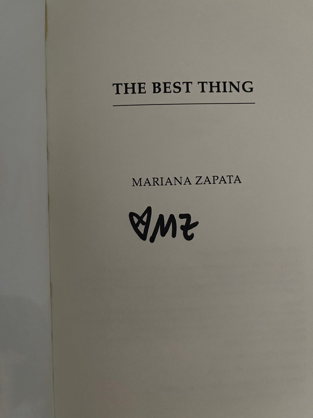 [IMPERFECT/DAMAGED] INITIALED Paperback "The Best Thing"