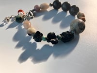 Image 4 of Chunky Bracelet | Moonlight Oasis  healing crystals high fashion wired bracelet ( not elastic )