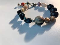 Image 5 of Chunky Bracelet | Moonlight Oasis  healing crystals high fashion wired bracelet ( not elastic )