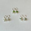 lily of the valley silver huggie hoop earrings