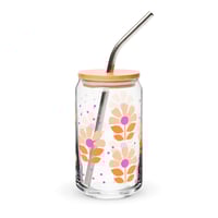 Image 1 of Peach Floral Glass