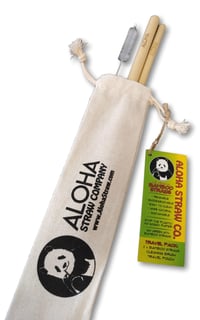 Image 3 of BAMBOO STRAW SET WITH STORAGE BAG - 20 cm