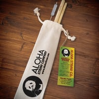 Image 1 of BAMBOO STRAW SET WITH STORAGE BAG - 20 cm
