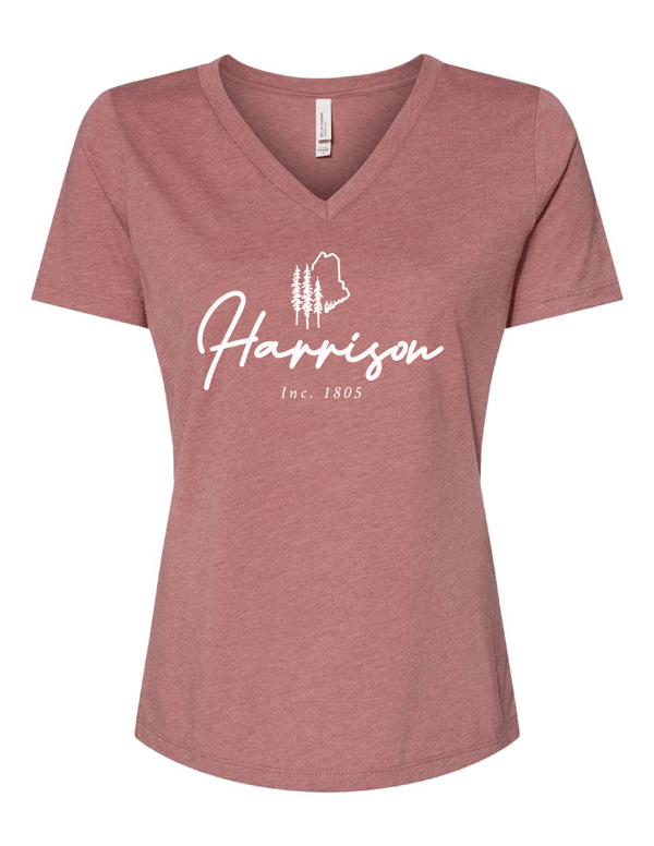 Image of Harrison 1805 Ladies Relaxed V-Neck T-Shirt