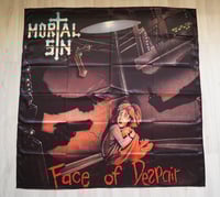 Image 1 of MORTAL SIN - Face of despair Flag 3' x 3' (cloth poster Banner tapestry) Australian thrash metal