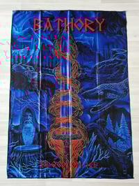 Image 1 of BATHORY - Blood on ice Flag (cloth poster Banner tapestry) Black metal viking metal Quorthon