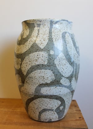 Image of Satin White & Blue Vase