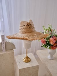 Image 1 of Cappuccino Raffia Hat