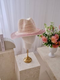 Image 3 of Raspberry Raffia Hat